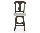 Canadel Swivel Counter Stool 7600 in 7C Fabric and 29 Hazelnut Washed, front view