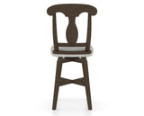 Canadel Swivel Counter Stool 7600 in 7C Fabric and 29 Hazelnut Washed, back view