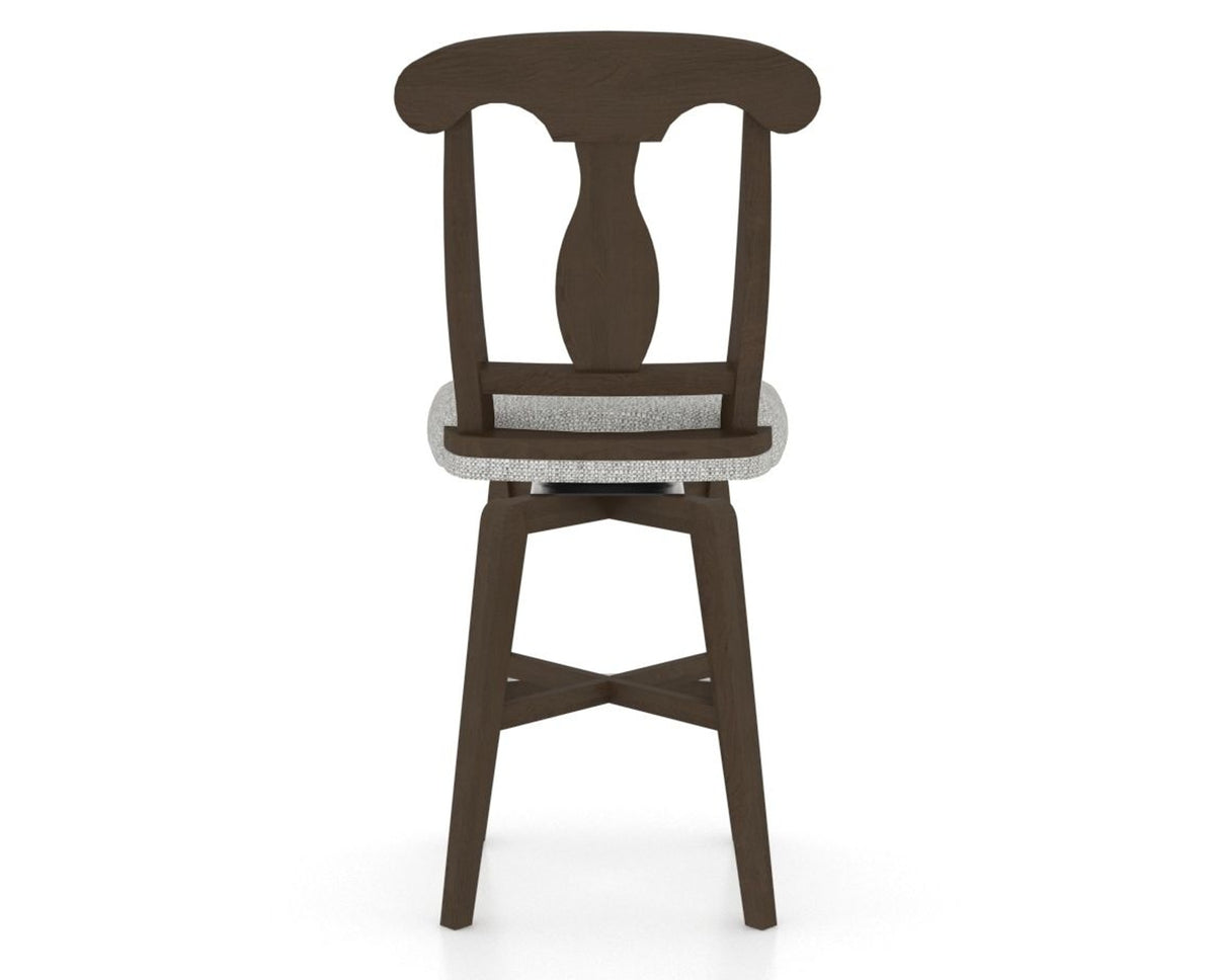 Canadel Swivel Counter Stool 7600 in 7C Fabric and 29 Hazelnut Washed, back view