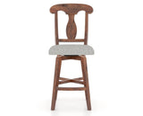 Canadel Champlain Swivel Counter Stool 7600 in 7C Fabric and 33 Spice Washed, front view
