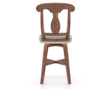Canadel Champlain Swivel Counter Stool 7600 in 7C Fabric and 33 Spice Washed, back view