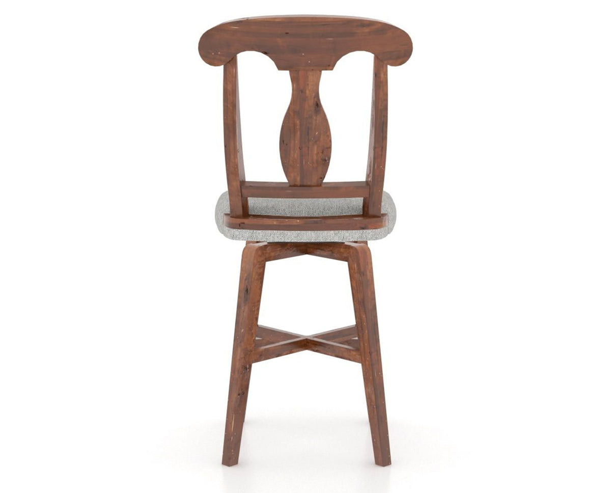 Canadel Champlain Swivel Counter Stool 7600 in 7C Fabric and 33 Spice Washed, back view