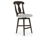 Canadel Swivel Counter Stool 7600 in 7C Fabric and 59 Davy's Grey, three-quarter view
