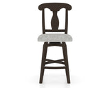 Canadel Swivel Counter Stool 7600 in 7C Fabric and 59 Davy's Grey, front view