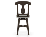 Canadel Swivel Counter Stool 7600 in 7C Fabric and 59 Davy's Grey, back view