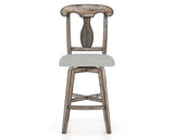 Canadel Champlain Swivel Counter Stool 7600 in 7C Fabric and 72 Heritage Nature, front view