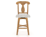 Canadel Champlain Swivel Counter Stool 7600 in FP Crypton® and 01 Honey Washed, front view