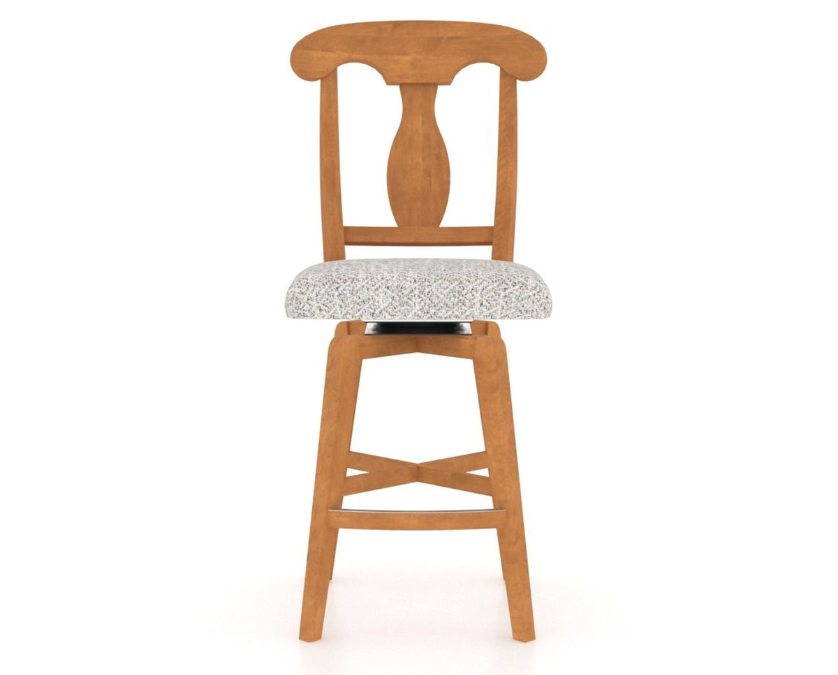 Canadel Swivel Counter Stool 7600 in FP Crypton® and 01 Honey Washed, front view