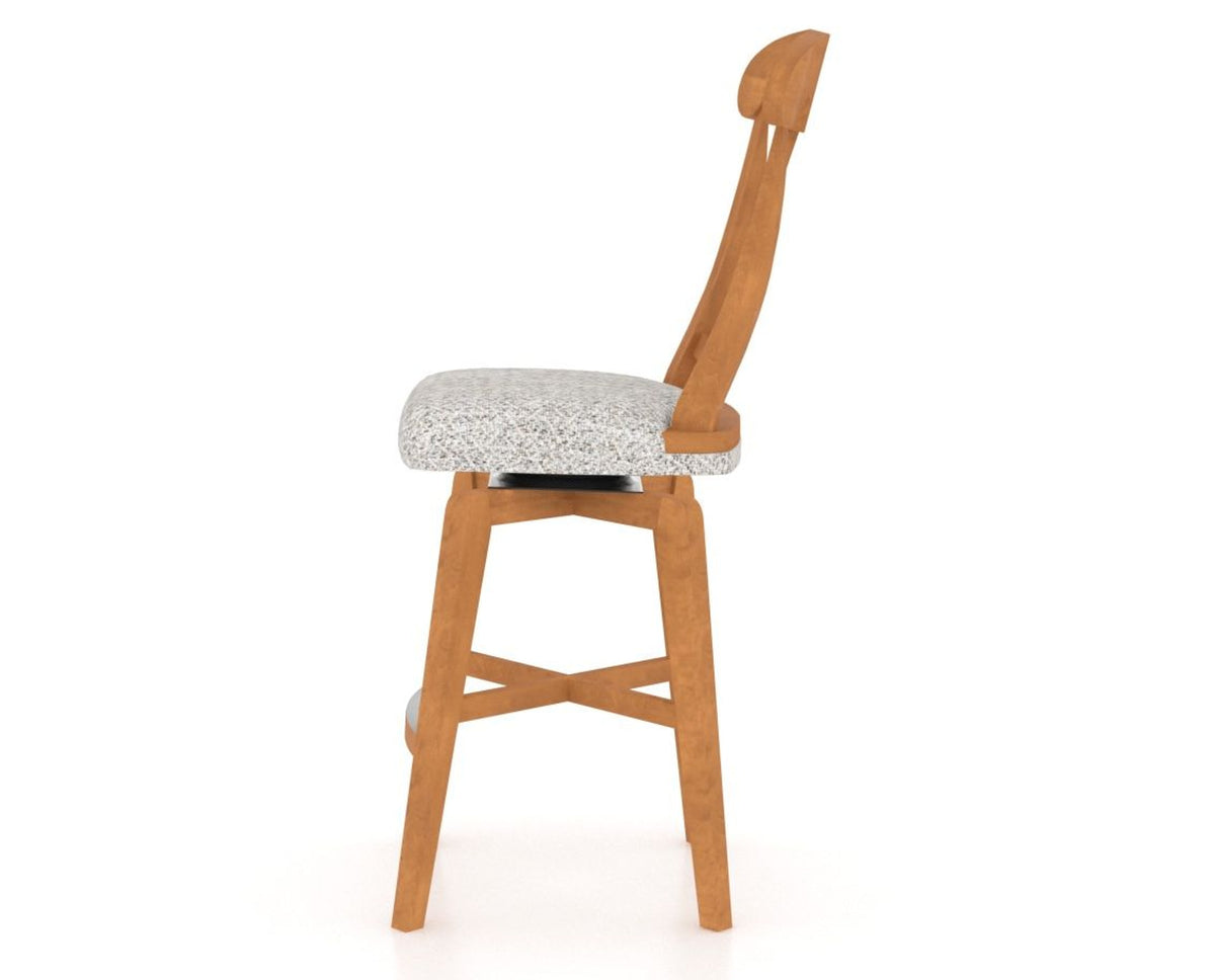 Canadel Swivel Counter Stool 7600 in FP Crypton® and 01 Honey Washed, side view