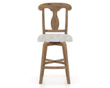 Canadel Champlain Swivel Counter Stool 7600 in FP Crypton® and 03 Oak Washed, front view