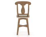 Canadel Champlain Swivel Counter Stool 7600 in FP Crypton® and 03 Oak Washed, back view