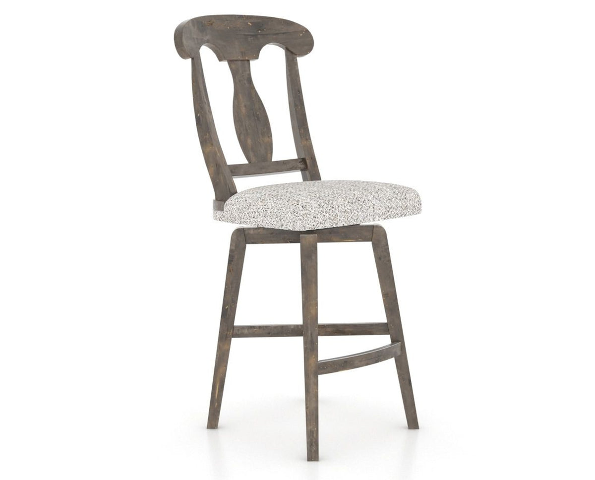 Canadel Champlain Swivel Counter Stool 7600 in FP Crypton® and 08 Shadow, three-quarter view