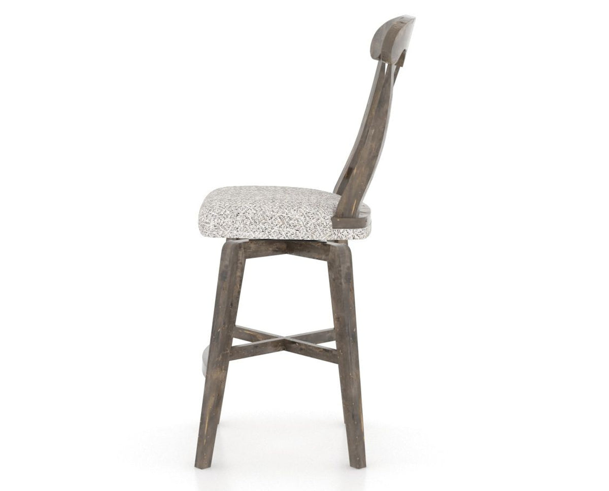 Canadel Champlain Swivel Counter Stool 7600 in FP Crypton® and 08 Shadow, side view