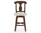 Canadel Swivel Counter Stool 7600 in FP Crypton® and 19 Cognac Washed, front view