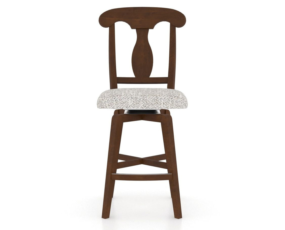 Canadel Swivel Counter Stool 7600 in FP Crypton® and 19 Cognac Washed, front view