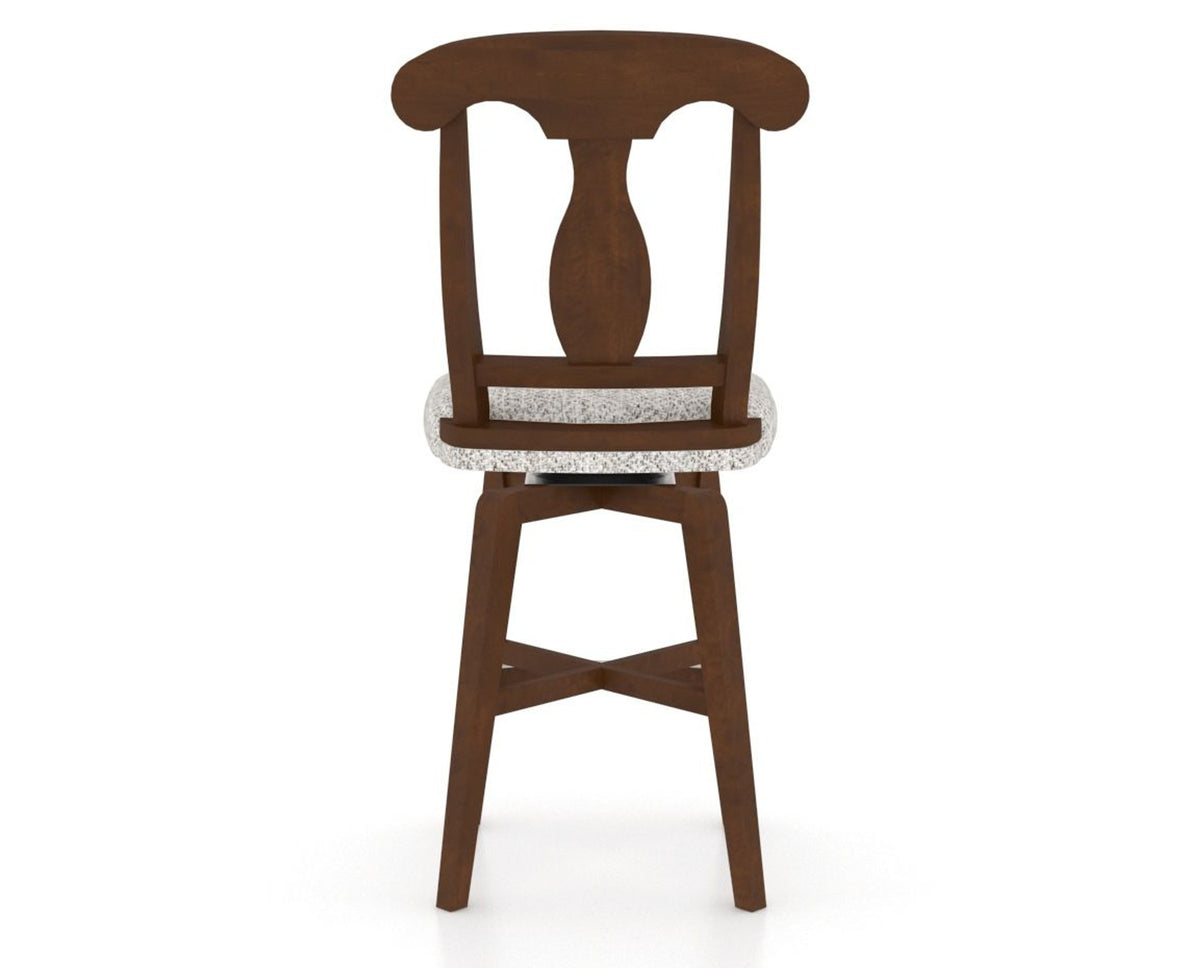 Canadel Swivel Counter Stool 7600 in FP Crypton® and 19 Cognac Washed, back view