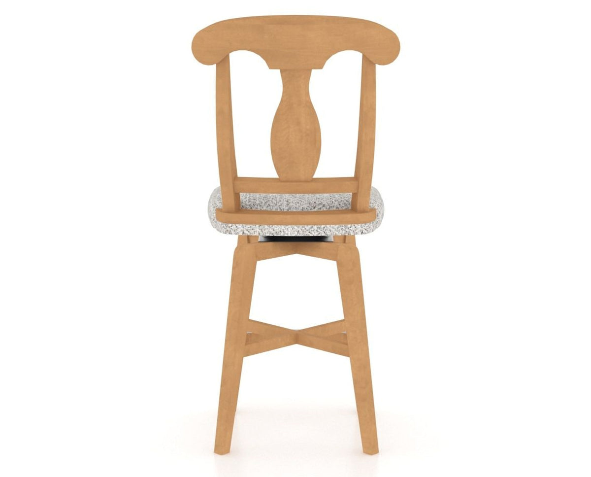 Canadel Swivel Counter Stool 7600 in FP Crypton® and 20 Caramel Washed, back view