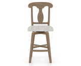 Canadel Champlain Swivel Counter Stool 7600 in FP Crypton® and 25 Pecan Washed, front view