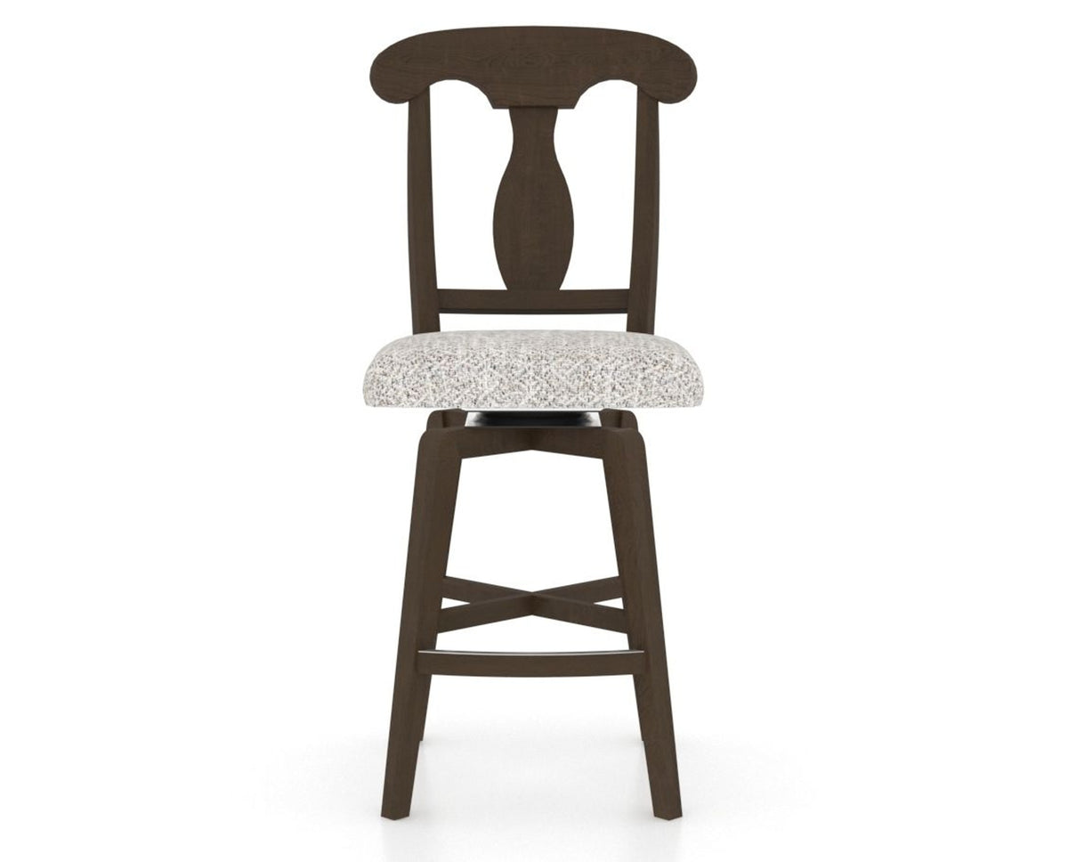 Canadel Swivel Counter Stool 7600 in FP Crypton® and 29 Hazelnut Washed, front view
