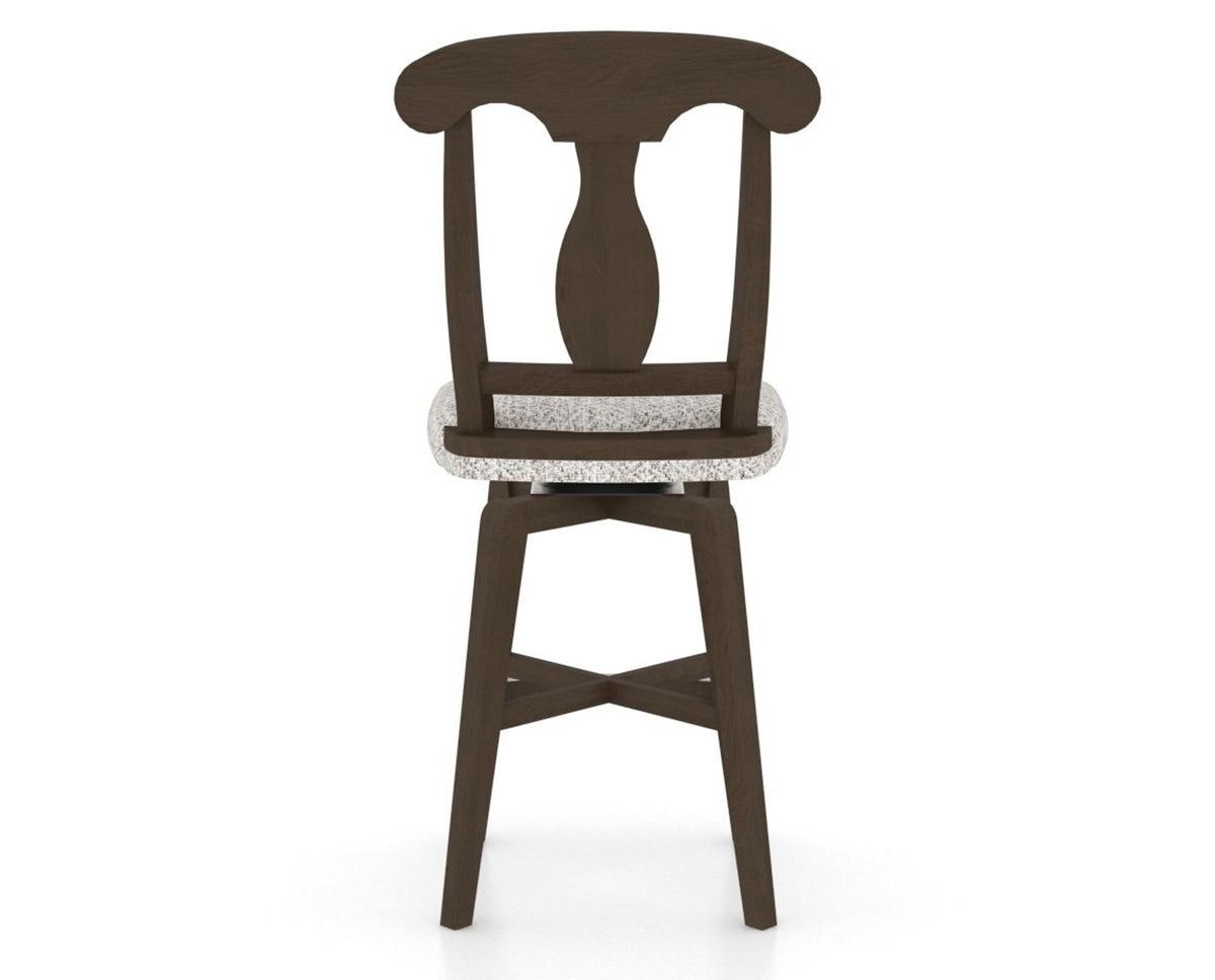 Canadel Swivel Counter Stool 7600 in FP Crypton® and 29 Hazelnut Washed, back view