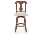 Canadel Champlain Swivel Counter Stool 7600 in FP Crypton® and 33 Spice Washed, front view