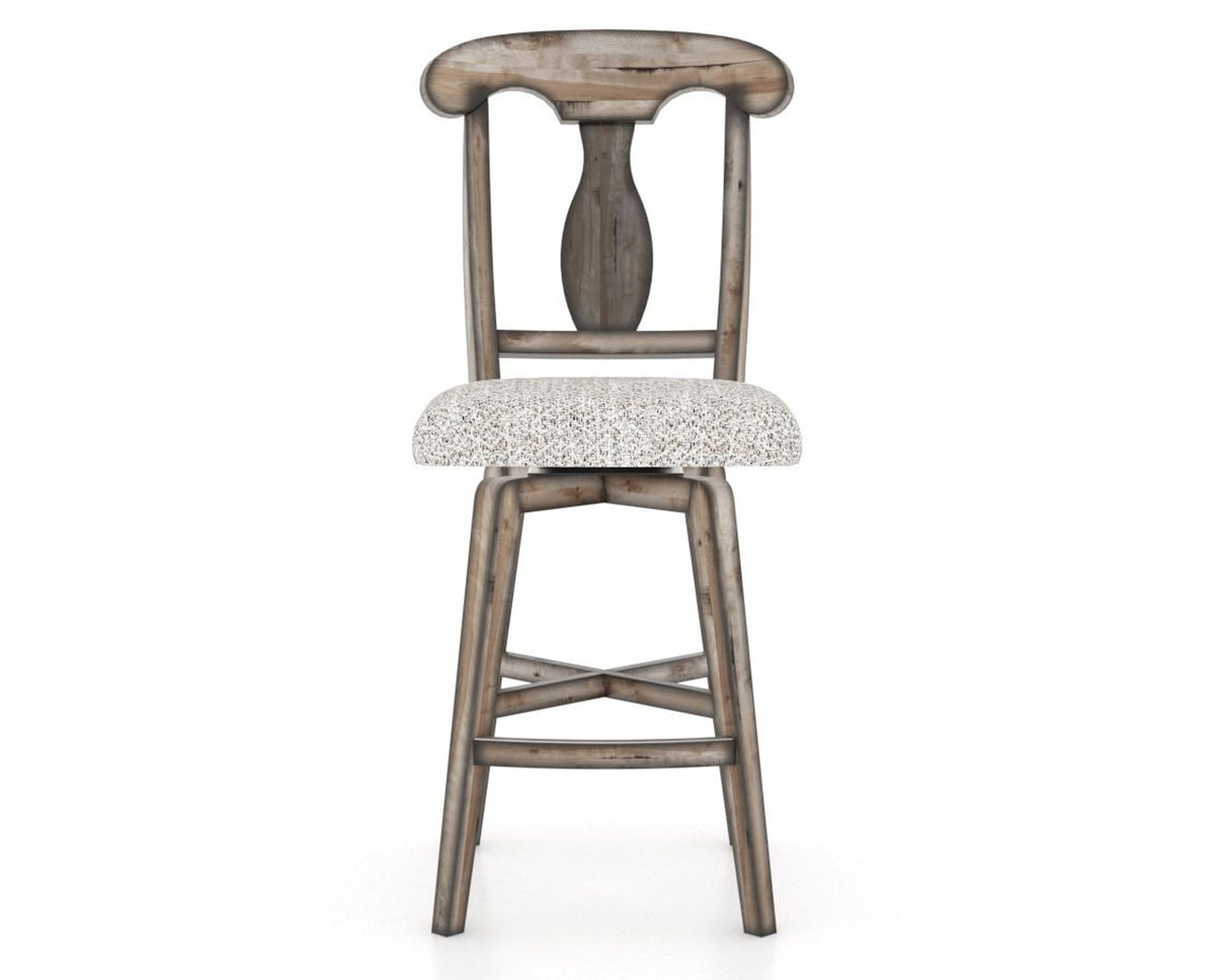 Canadel Champlain Swivel Counter Stool 7600 in FP Crypton® and 72 Heritage Nature, front view