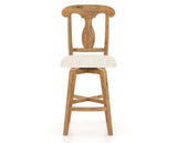 Canadel Champlain Swivel Counter Stool 7600 in FT InsideOut® and 01 Honey Washed, front view