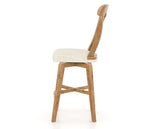 Canadel Champlain Swivel Counter Stool 7600 in FT InsideOut® and 01 Honey Washed, side view