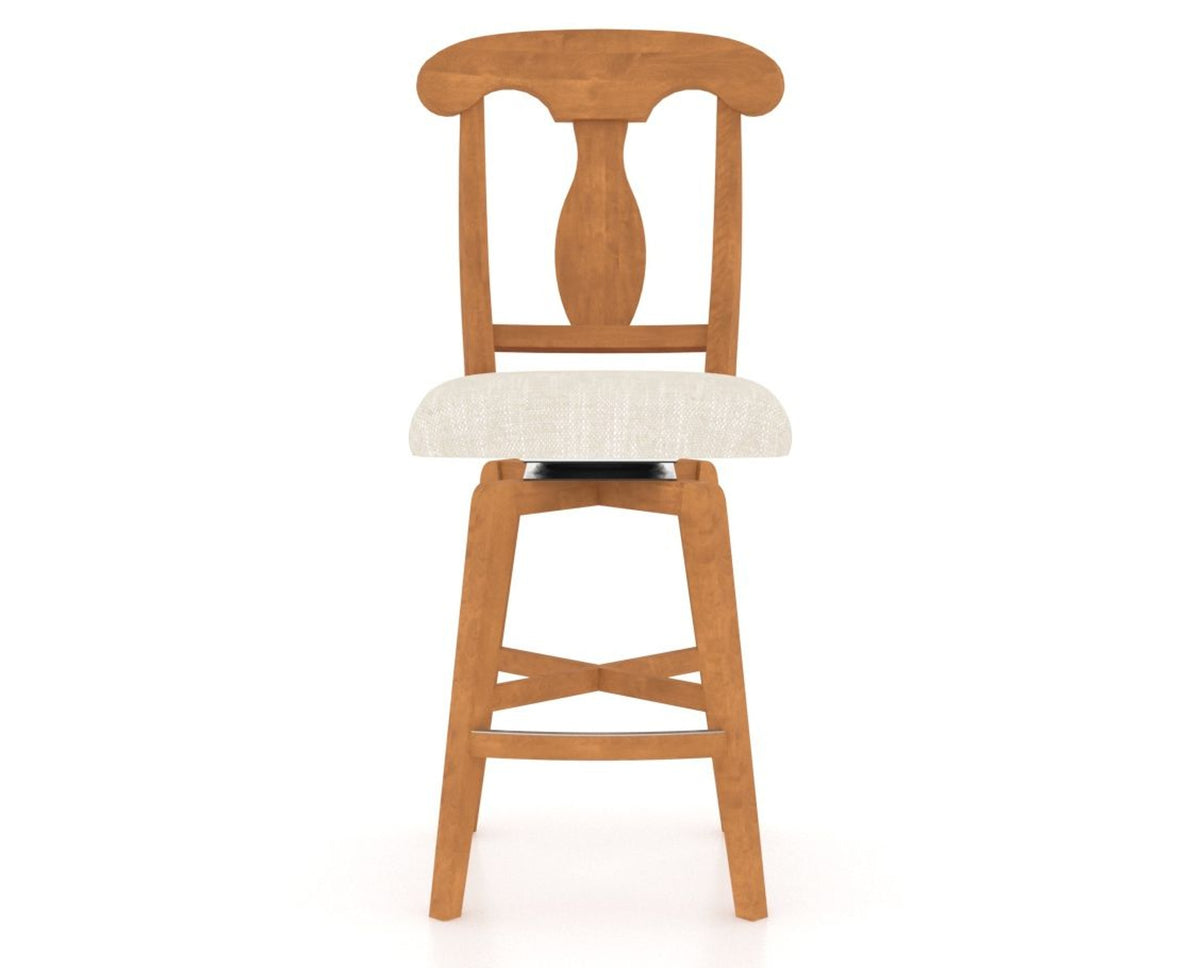 Canadel Swivel Counter Stool 7600 in FT InsideOut® and 01 Honey Washed, front view