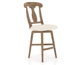 Canadel Champlain Swivel Counter Stool 7600 in FT InsideOut® and 03 Oak Washed, three-quarter view