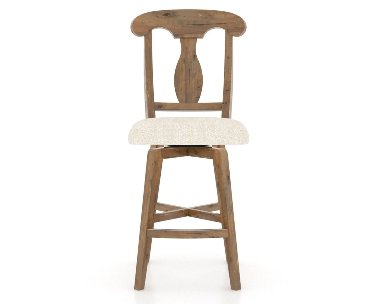 Canadel Champlain Swivel Counter Stool 7600 in FT InsideOut® and 03 Oak Washed, front view