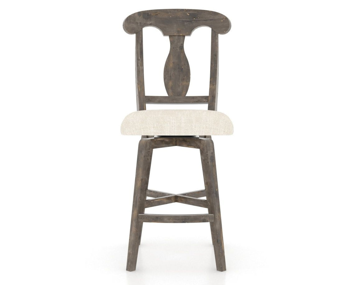 Canadel Champlain Swivel Counter Stool 7600 in FT InsideOut® and 08 Shadow, front view