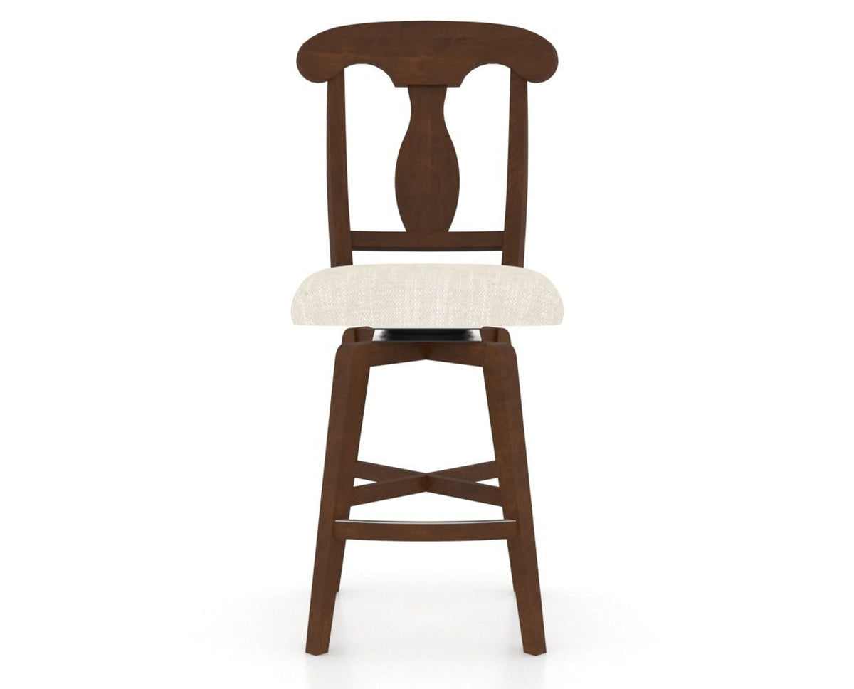 Canadel Swivel Counter Stool 7600 in FT InsideOut® and 19 Cognac Washed, front view