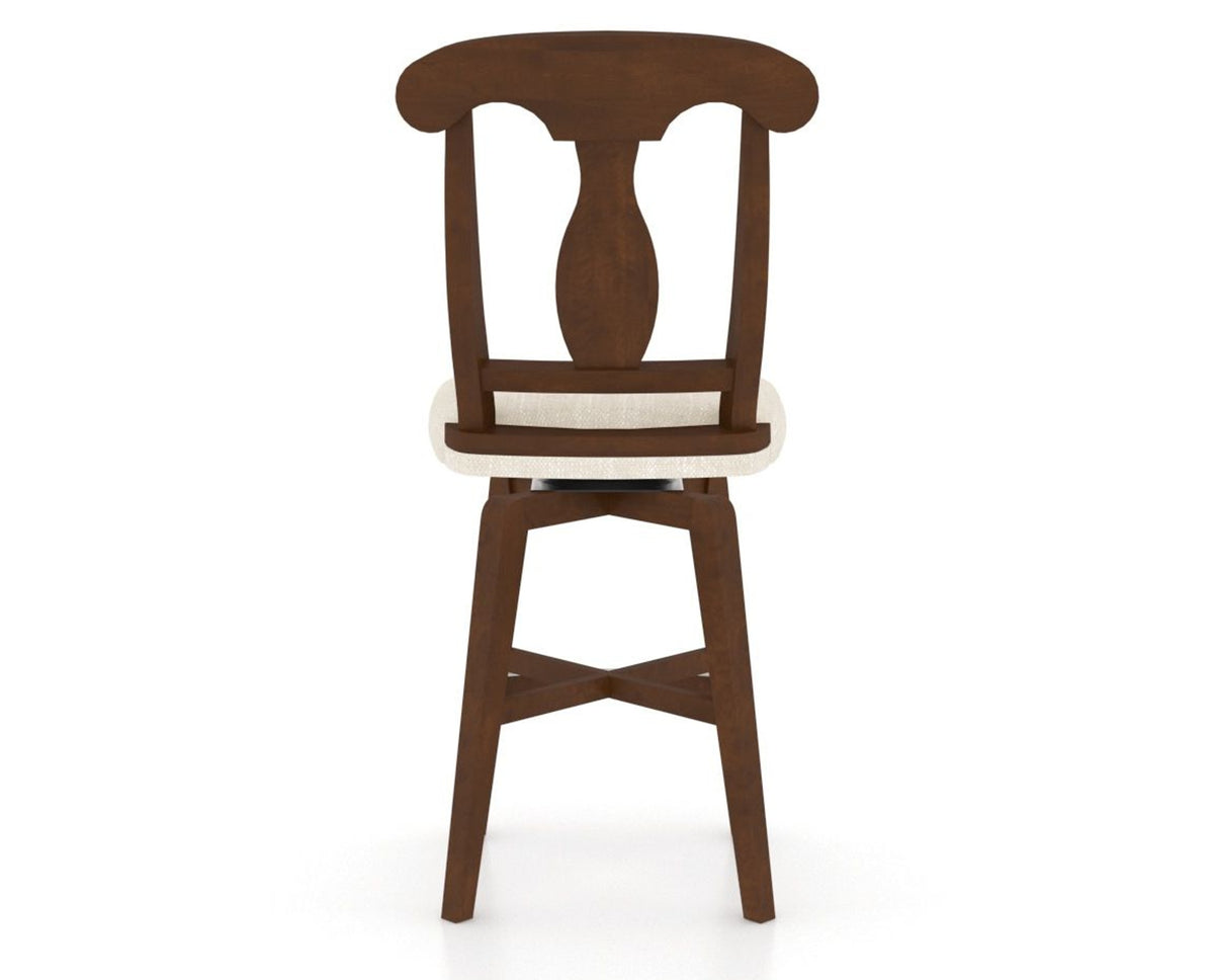 Canadel Swivel Counter Stool 7600 in FT InsideOut® and 19 Cognac Washed, back view
