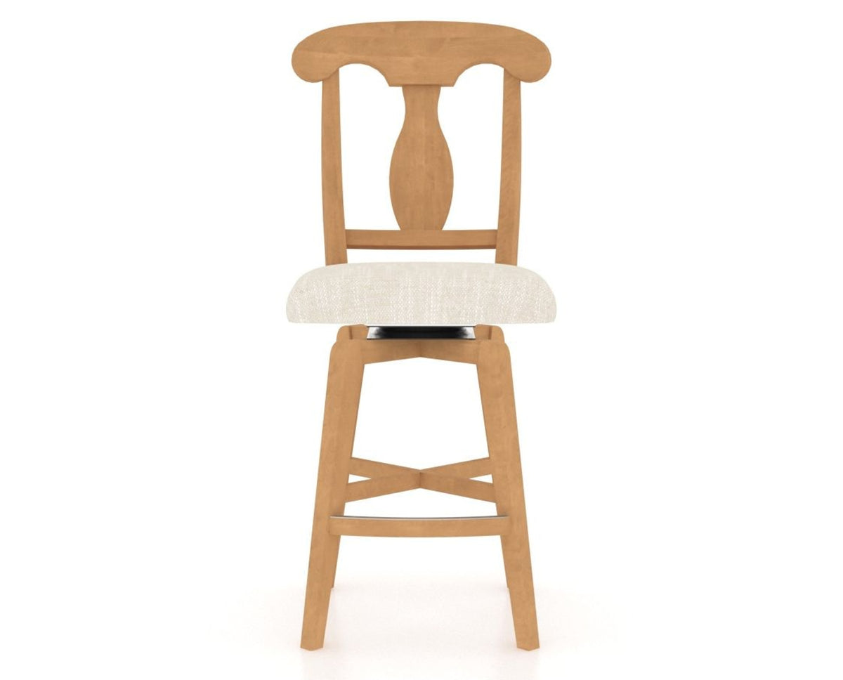 Canadel Swivel Counter Stool 7600 in FT InsideOut® and 20 Caramel Washed, front view
