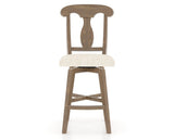 Canadel Champlain Swivel Counter Stool 7600 in FT InsideOut® and 25 Pecan Washed, front view