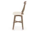 Canadel Champlain Swivel Counter Stool 7600 in FT InsideOut® and 25 Pecan Washed, side view