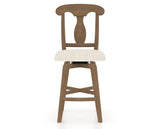 Canadel Swivel Counter Stool 7600 in FT InsideOut® and 25 Pecan Washed, front view