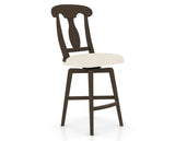 Canadel Swivel Counter Stool 7600 in FT InsideOut® and 29 Hazelnut Washed, three-quarter view