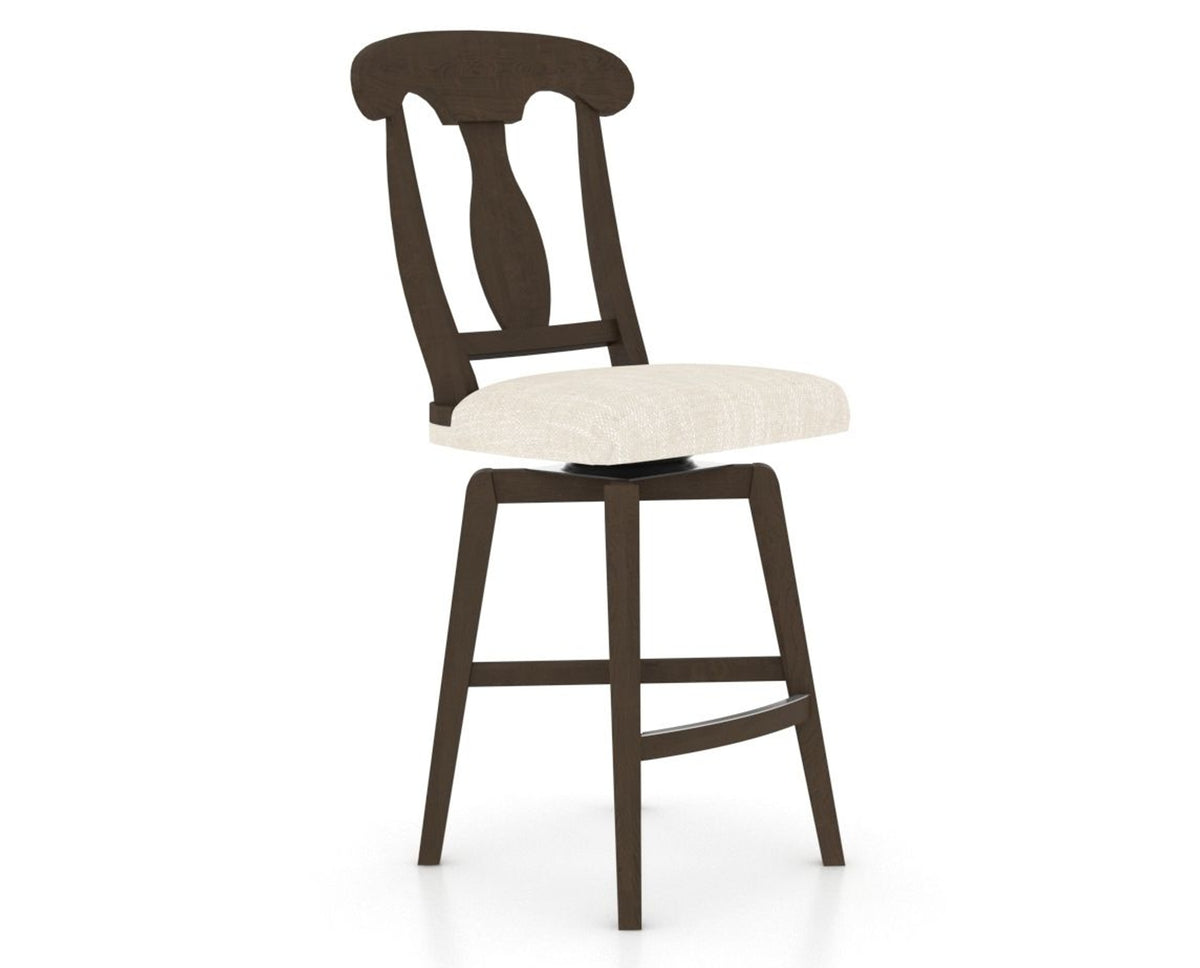 Canadel Swivel Counter Stool 7600 in FT InsideOut® and 29 Hazelnut Washed, three-quarter view