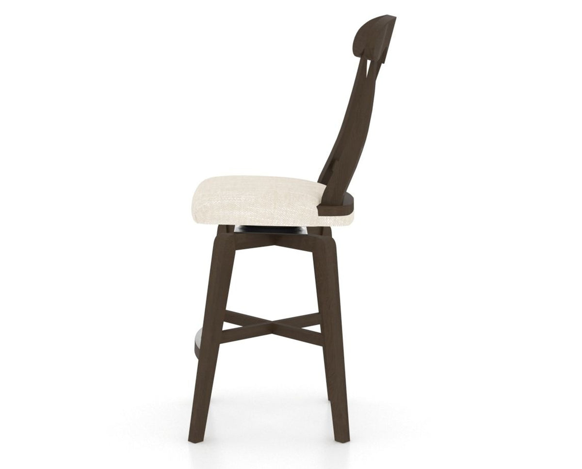 Canadel Swivel Counter Stool 7600 in FT InsideOut® and 29 Hazelnut Washed, side view