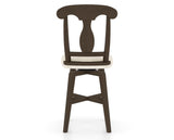 Canadel Swivel Counter Stool 7600 in FT InsideOut® and 29 Hazelnut Washed, back view