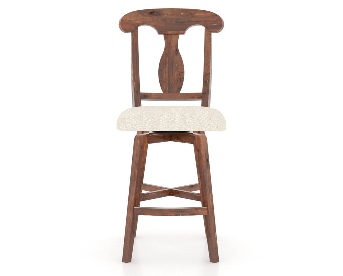 Canadel Champlain Swivel Counter Stool 7600 in FT InsideOut® and 33 Spice Washed, front view