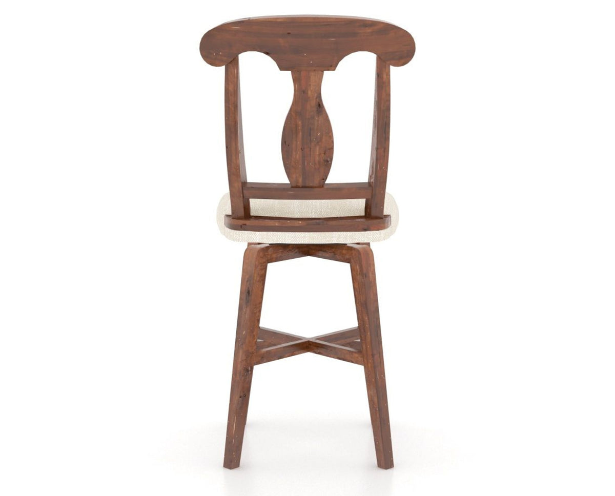 Canadel Champlain Swivel Counter Stool 7600 in FT InsideOut® and 33 Spice Washed, back view