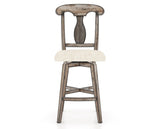Canadel Champlain Swivel Counter Stool 7600 in FT InsideOut® and 72 Heritage Nature, front view