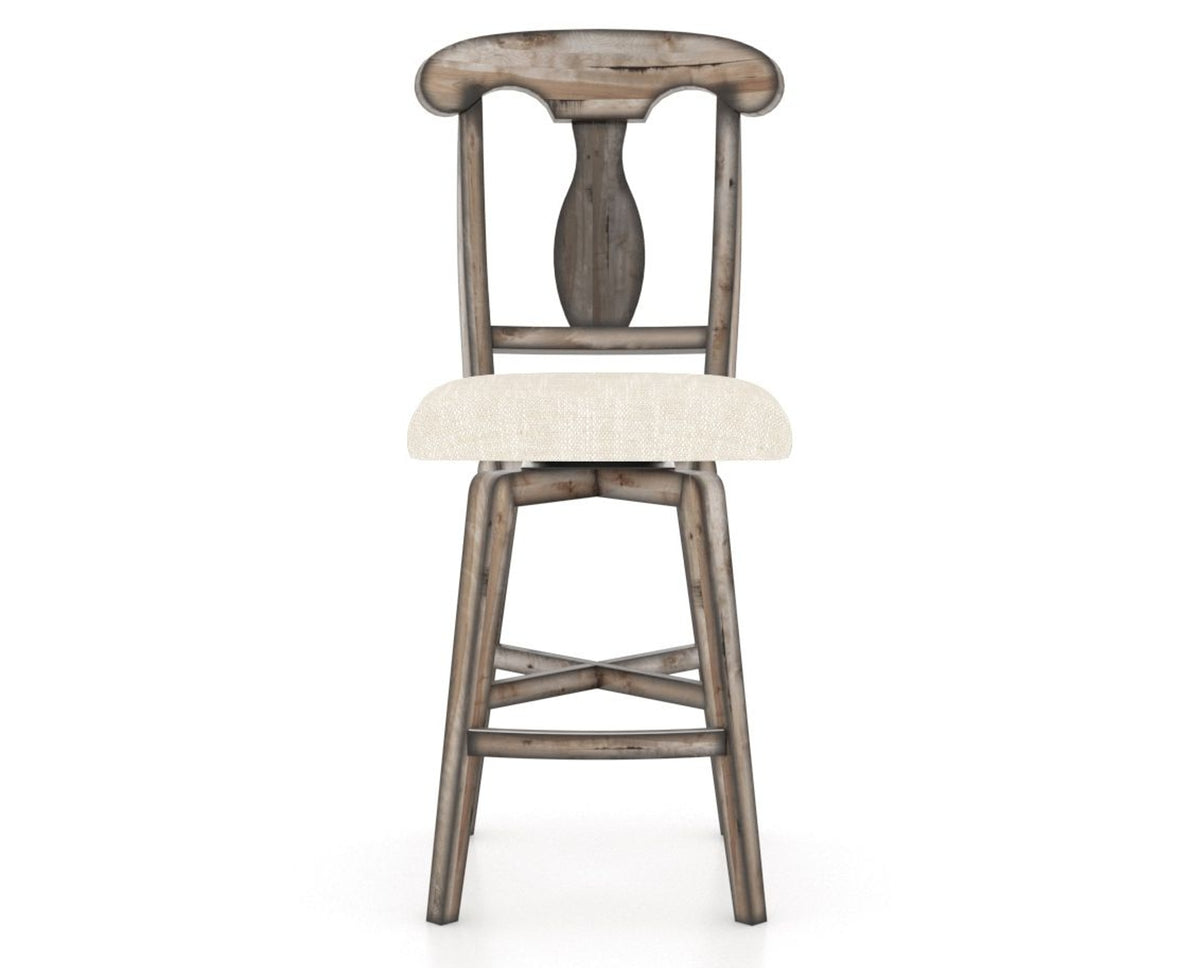 Canadel Champlain Swivel Counter Stool 7600 in FT InsideOut® and 72 Heritage Nature, front view