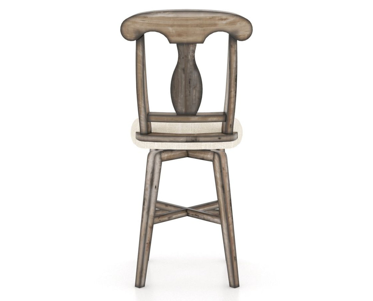 Canadel Champlain Swivel Counter Stool 7600 in FT InsideOut® and 72 Heritage Nature, back view
