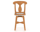 Canadel Swivel Counter Stool 7600 in OZ Fabric and 01 Honey Washed, back view