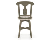 Canadel Swivel Counter Stool 7600 in OZ Fabric and 08 Shadow, back view