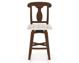Canadel Swivel Counter Stool 7600 in OZ Fabric and 19 Cognac Washed, front view
